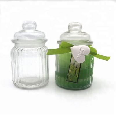 9oz Candle glass jar with glass lid