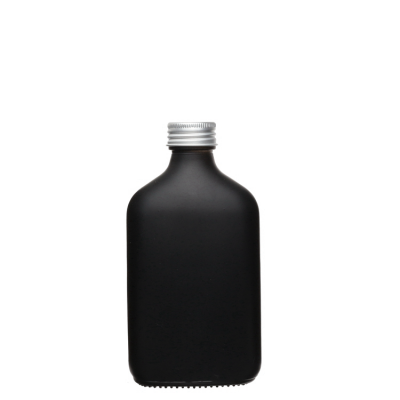 Best seller 200ml empty flat glass black flask bottle bottles for cold brew coffee