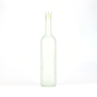 Customize round empty cork 750ml liquor wine frosted bottles wholesale