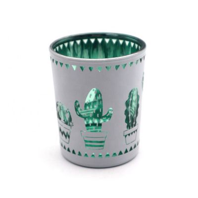 Electroplated glass tealight candle holder for table decorations centerpiece
