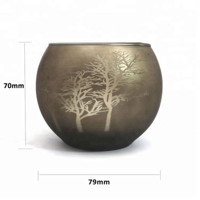 6oz ball shape electroplated glass candle jar for decoration