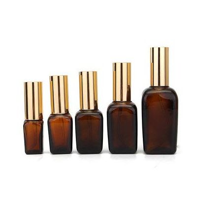 10ml 20ml 30ml 50ml 100ml Square Essential Oil Bottle Glass Cosmetic 20ml Amber Glass Bottle With sprayer head