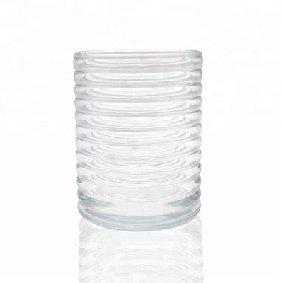 cheap 10oz Clear Cross Stripe Glass Votive Candle Holder