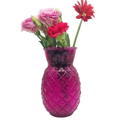 Wide mouth unique colorful glass vase 