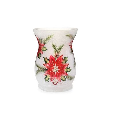 Wholesale Custom Printed Candle Jars Crackle Glass Hurricane Candle Holder 
