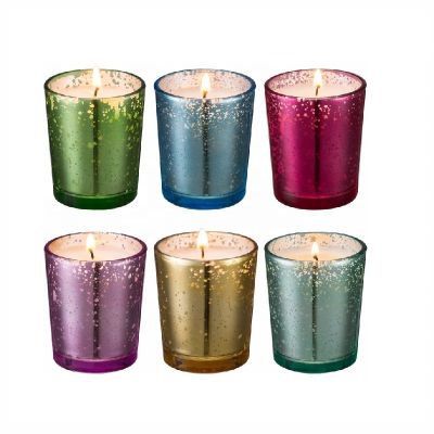 Red Glass Tealight Candle Holder Mercury Glass Candle holder Glass Candle Cup