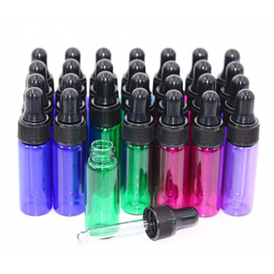 Multicolor Glass Dropper Bottles Mini Essential Oils Dropper Bottles Empty Refillable Perfume Sample Bottle With Dropper Pipette