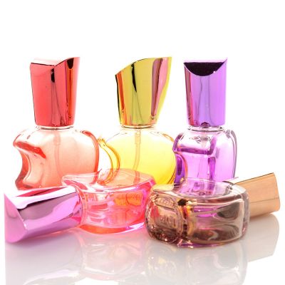 Fancy Empty Colorful Decorative Apple Shaped Art Deco Glass Perfume Bottle