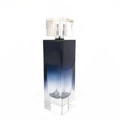 Custom Unique French Empty Bulk Elegant Colorful Crimp Black 100ml Spray Perfume Gradient Glass Bottle