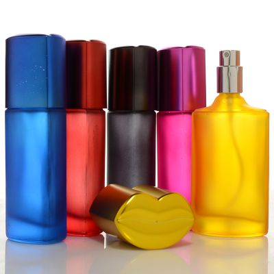 Fashion Simple Colorful Opaque Frosted 40ml Brand Name Stock Perfume Bottles With Pump