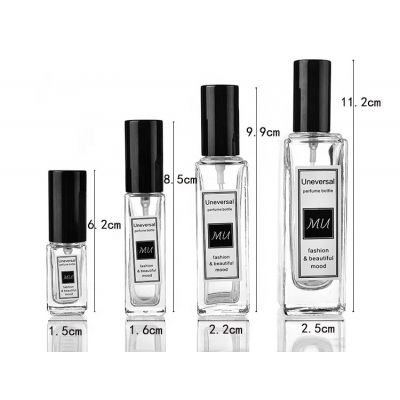 Wholesale 5ml 10ml 20ml 30ml Small Empty Bulk Classic Sample Rectangle Perfume Clear Glass Bottles