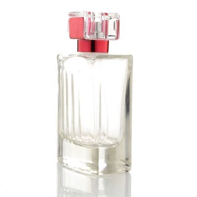 China Custom Fancy Brand Simple Transparent Rectangle Oil Perfume Bottles Crystal 