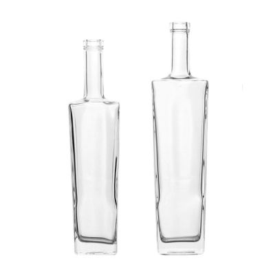 Wholesale empty 500ml 700ml square shape wine liquor glass bottles for sale