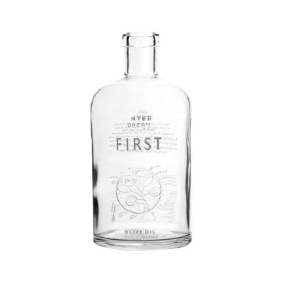 OEM factory bulk printing vodka embossed glass bottle wine 500ml for sale