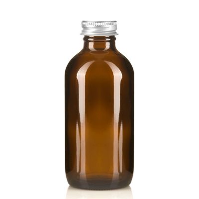 Hiah Quality 4oz 120ml Amber Boston Round Glass Bottle with Aluminium Caps