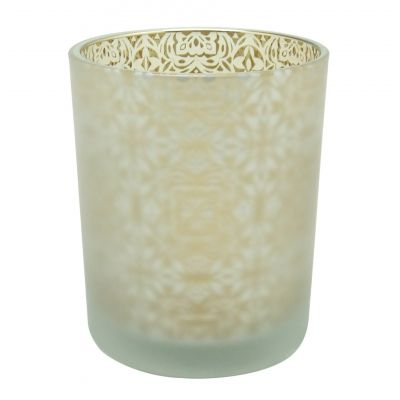 8oz electroplated candle glass jars laser cut votive candle jars for candle making tea light candles