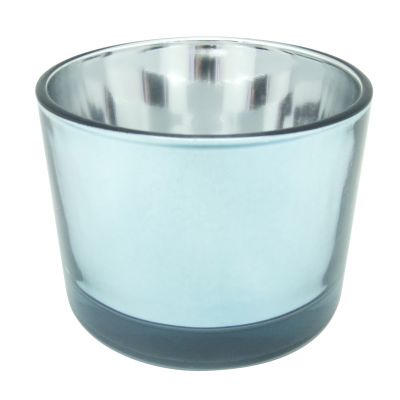 2-wick candles electroplated metallic 11oz glass candle jars