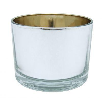 12oz glass candle jar 3 wick candle glass electroplated glass jars