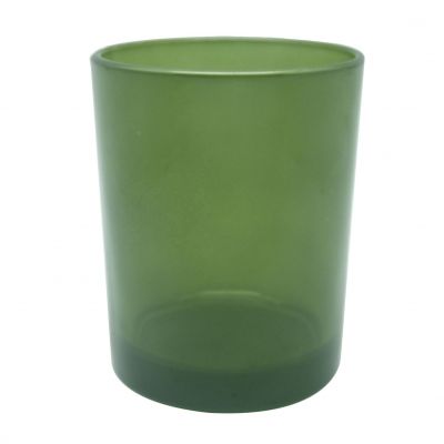 16oz-17oz green glass candle tumblers wholesale home decoration elegant design solid large glass cylinder candle jars