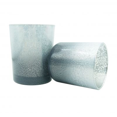 11oz 16oz ombre sliver empty eco friendly decorative candle holder set for home decor container vessels with lids