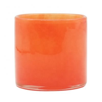 8oz orange glass candle holders candle jars round 250ml