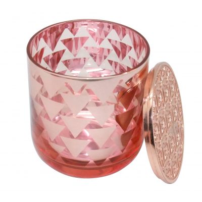 luxury 8.5oz copper container unique candle jars with gold lid candle containers with metal lids