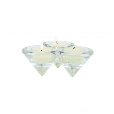 glass three wicks taper shaped candle holders crystal for home centerpiece unique decor decoration container vessels