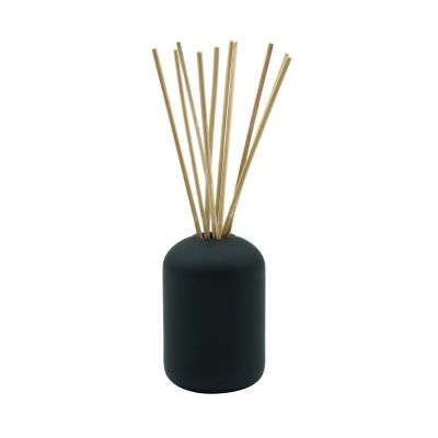 4oz-5.5oz aromatherapy essential oil decorative matte black glass reed diffuser bottles handmade amber mercury silver