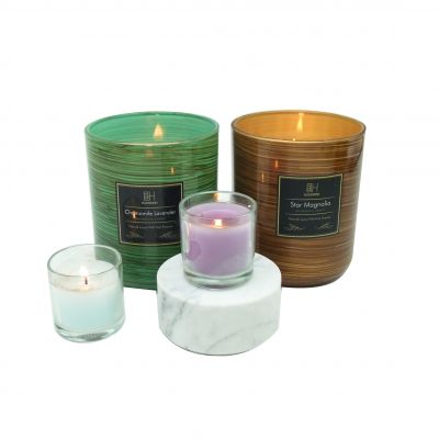 customize empty 12.5oz candle jar painting glass centerpieces with lid covers holder wedding table container vessel wax