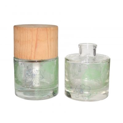 4oz reed diffuser bottles fragrances wood reeds & rattan sticks glass bottles decorated lotus leaves & flowers