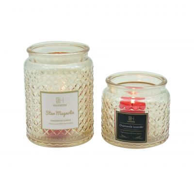 fancy design storage 8oz 10oz 16oz 17oz candle jars lids transparent crystal candle holder glass jars for home decor