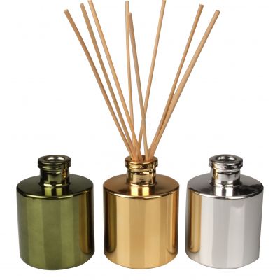 5oz diffuser reed stick round reed diffusers glass bottles electroplated shiny gold refills 150ml