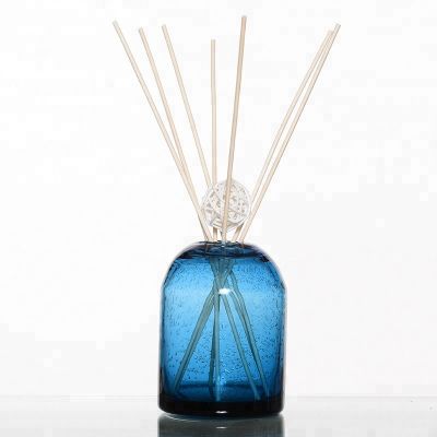 Wholesale 310ml Blue Colored Glass Flower Vase Without Neck