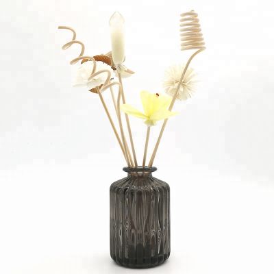 Elegant Custom Design Cylinder Engraving Black Flower Vase 