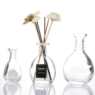 60ml 120ml 200ml Fancy Transparent Glass Diffuser Bottle With Cork 