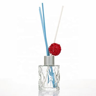 Engraved 50ml Transparent Glass Reed Diffuser oil Bottle Wholesale 