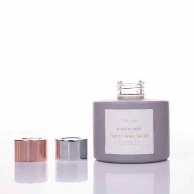 Smoky-gray Cylinder Shape 140ml Aroma Glass Diffuser Bottle 