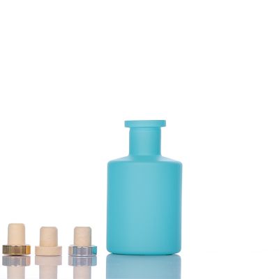 Blue Color 200ml Round Shape Reed Diffuse Glass Bottle Aroma Bottle With Cork