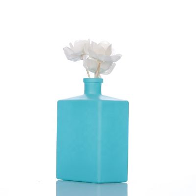 Wholesale 500ml 17oz Flat Square Colorful Empty Aroma Reed Diffuser Glass Bottle 