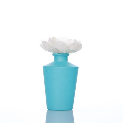 Cosmetic Packaging 150ml Glass Bottle Matt Blue Diffuser Bottle Round Glass Bottle 