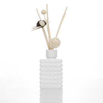 White 150ml Empty Engraved 5 Oz Reed Aroma Oil Diffuser Glass Bottle 