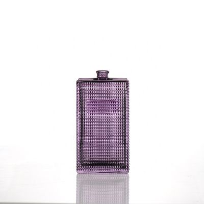 Luxury 70ml Purple Color Perfume Glass Bottle Rectangular Spray Perfume Bottle 