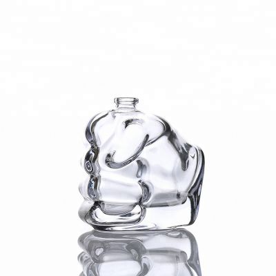 120ml Fist Unique Shaped Glass Perfume Bottle With Spray Pump 