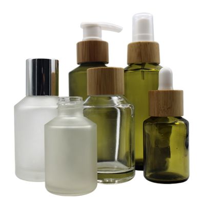 Glass Lotion Bottle Toner Bottle Cream jar cosmetics set 