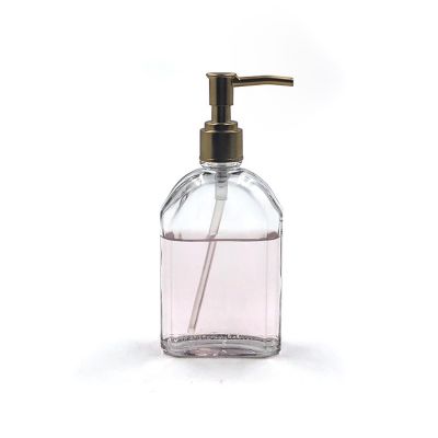 200ml clear airless glass lotion bottle with stainless steel pump