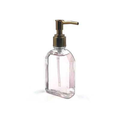 Cosmetic packaging 100ml Square Clear Glass Body Lotion Pump Bottle 