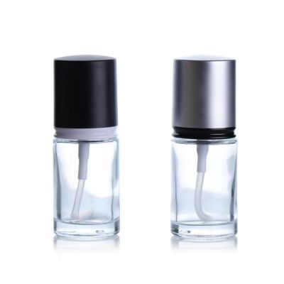 Travel Lotion Pump Glass Containers Foundation Bottle Round Sliver Black Lid Refillable Perfume Essence Oil Cosmetic Bottle 