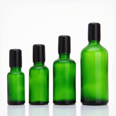 Green Glass Essential Oil Roller Bottle 20Ml 30ml 50ml 100ml Stainless Steel Roller Ball Perfume glass roll on bottles