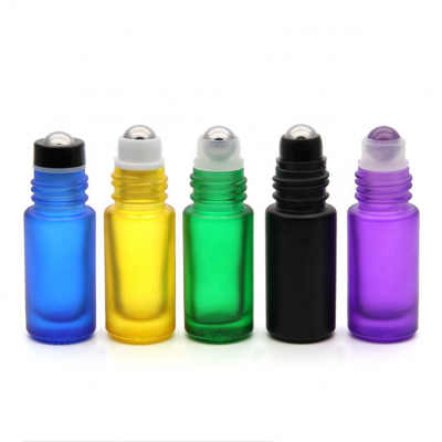 Custom Logo eco-friendly 5ml cosmetic packaging empty essential oil roller bottle 5ml glass perfume roll on bottles 