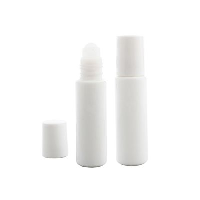 Wholesale 10ml opal refillable glass roll on deodorant bottle / empty massage oil roller bottle for body care 